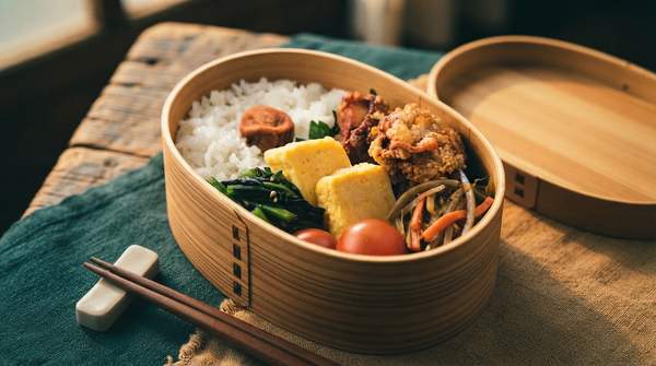 Editorial illustration for From Dried Rice to Pop-Culture Art: How the Bento Box Evolved Over a Thousand Years