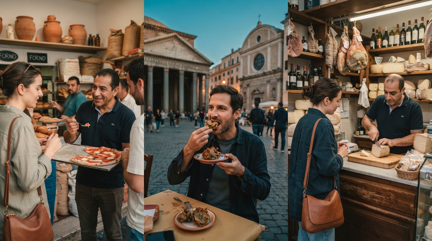 Editorial illustration for Three Rome Food Tours, Three Very Different Appetites: How to Choose Between Testaccio, the Jewish Quarter, and Beyond